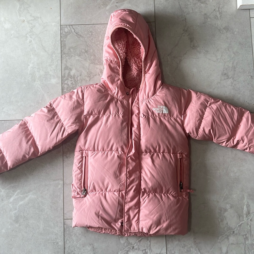 The North Face Pink Kids Puffer Jacket with Hood